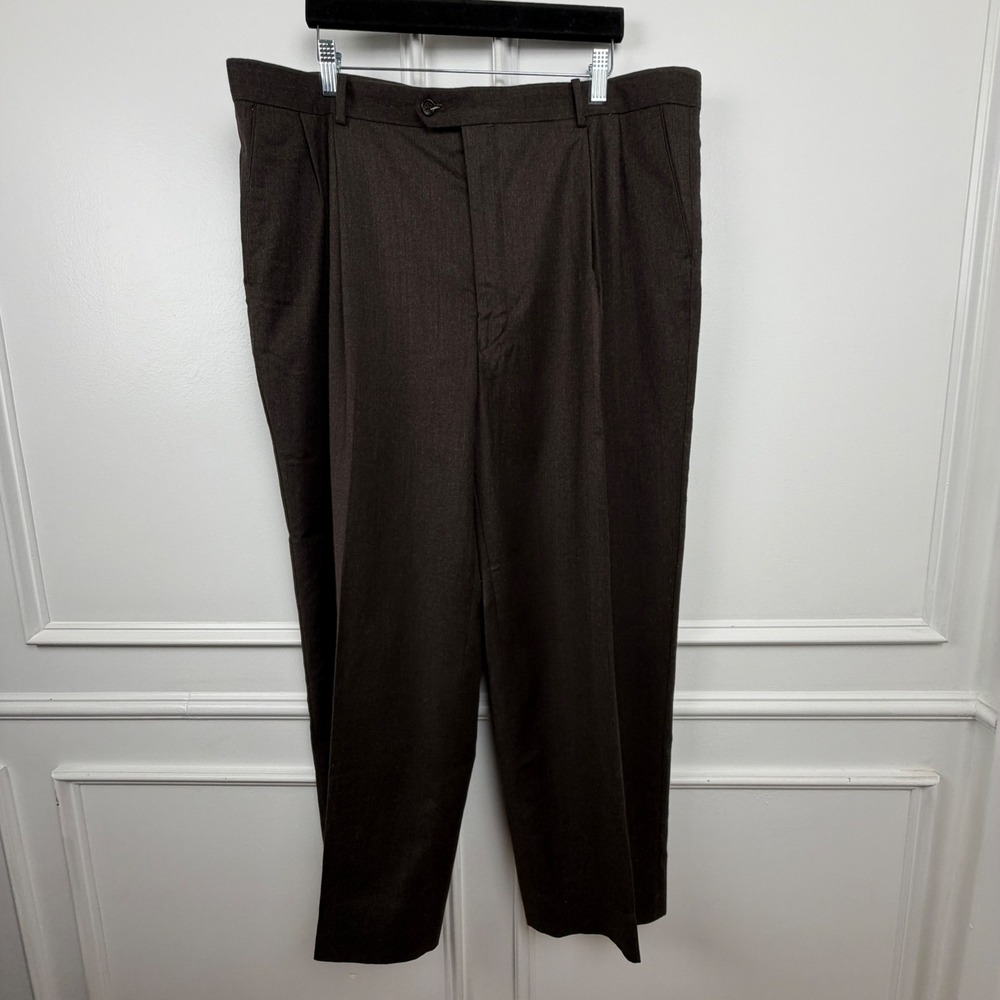 Cricketeer Mens‎ Vintage Pleated Dress Pants Brown Straight Leg Size 42 RN 77219